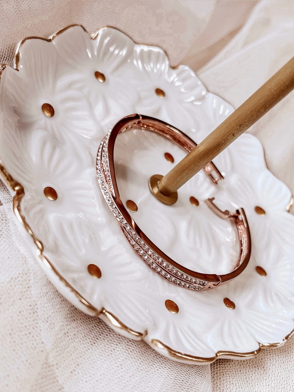 Rose Gold Crystal Bangle Bracelet